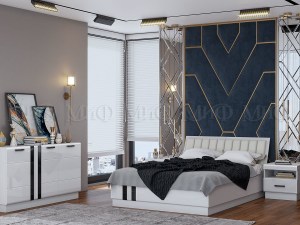 Модульная спальня Магнолия (Миф) Белый глянец